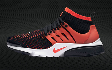  Nike Air Presto Ultra Flyknit带来酷炫黑橙配色 “BRIGHT CRIMSON”