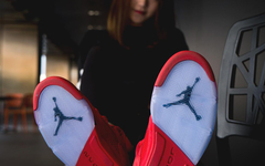 Air Jordan 5 Flight Suit Red，上脚美图欣赏