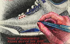 Tinker Hatfield手绘Jordan 3 “True Blue”画作拍卖成功