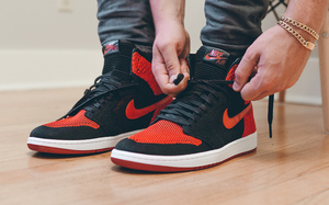 Air Jordan 1 Flyknit “Banned”上脚照欣赏