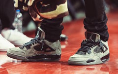 Travis Scott 上脚军绿色调 Travis Scott x AJ 4 为火箭助威！