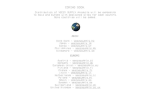 YEEZY SUPPLY 将为设立亚洲和欧洲多个国家上线专门购物网站