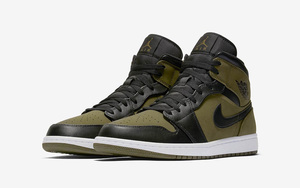 军绿脚趾？ Air Jordan 1 Mid “Olive Canvas” 即将上架！