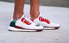 Pharrell x adidas 联名 Solar Hu Glide St 白色版本上脚