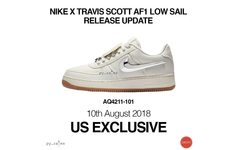 Travis Scott x Nike Air Force 1 新配色仅在美国地区发售？