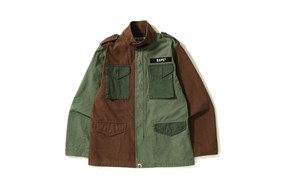A BATHING APE 推出拼色水洗 M-65 Jacket