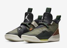 设计颇为走心！Travis Scott x Air Jordan 33 NRG “Army Olive” 即将登场