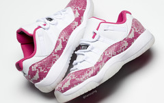 蛇纹也能很少女！Air Jordan 11 Low 粉蛇全新实物图