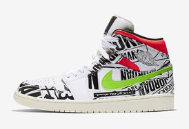 双色Swoosh搭配涂鸦广告！Air Jordan 1 Mid 新配色曝光