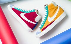 阴阳撞色拼接设计，属于Nike Blazer Mid的小清新