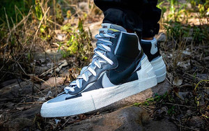 必须盯紧的鞋款之一！Sacai x Nike Blazer Mid 黑灰配色上脚图释出