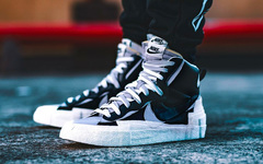 今年秋季登场！黑灰 Sacai x Nike Blazer Mid 最新上脚图来袭！