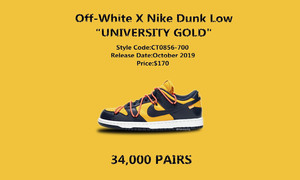 货量曝光！黄蓝版本 Off-White™ x Nike SB Dunk Low 入手不易