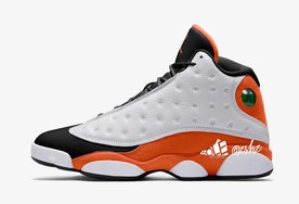 清新活力黑白橙配色！全新 Air Jordan 13 渲染图释出