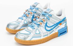 OW x Nike Air Rubber Dunk 白蓝配色细节近赏