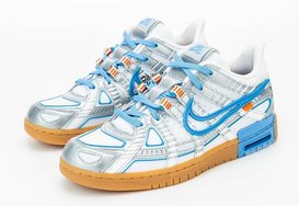 OW x Nike Air Rubber Dunk 白蓝配色细节近赏