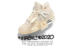 Virgil Abloh 拍卖未市售 OW x AJ 4 “Sail”，全部收益支持 BLM 运动！