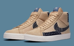 日式小刺方式勾勒的花纹！全新 Nike Blazer Mid 古朴高级！