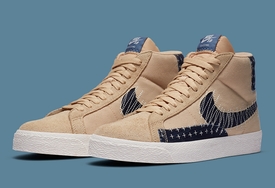 日式小刺方式勾勒的花纹！全新 Nike Blazer Mid 古朴高级！