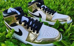 金属质感鞋面太顶了！这款 AJ 1 Mid 你爱了吗！