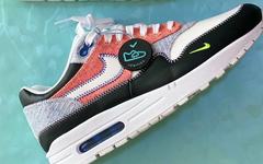 解构拼接设计，这双Air Max 1也采用可回收物制作