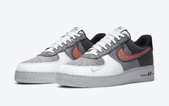 还是回收材料制作，有点像老奶奶织的Nike Air Force 1 Low