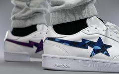 不对称鸳鸯迷彩 logo ！Bape x Reebok Club C 上脚美照释出！