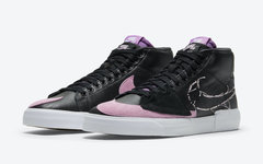 解构双鞋舌+双骚粉Swoosh，Nike SB Blazer Mid 新配色帅气十足