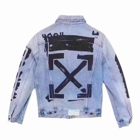 Off-white 19ss impression字样牛仔衣