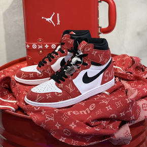 【球鞋定制】Air Jordan 1 AJ1系列 LVsup缝制芝加哥配色定制球鞋（普通鞋盒）