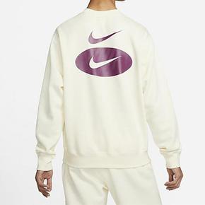 Nike M NSW SL BB CREW 椰奶色logo刺绣套头圆领卫衣 DM5461-113