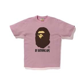 BAPE 玫红色大猿人头T恤 短袖