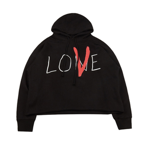 Vlone “Love”草写喷绘帽衫 黑色