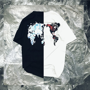 NL23HOOD 2019 World Tee 世界版图 流幕 黑白短袖