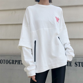 DIE WELLE 17FW 压胶口袋假两件卫衣AP