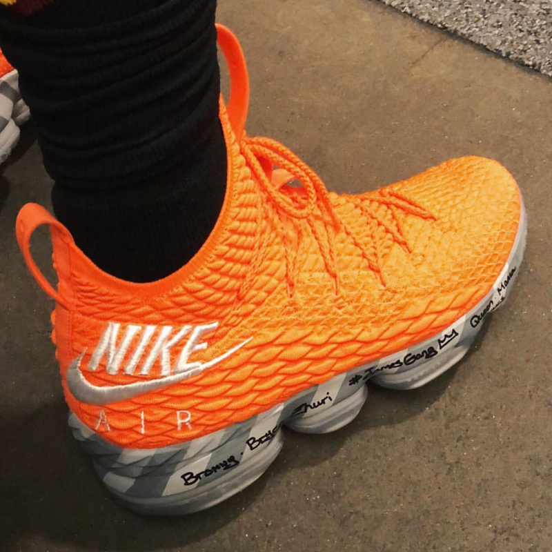 lebron 15 orange and black