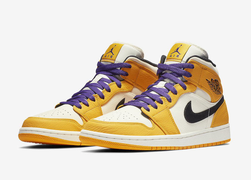 Air Jordan 1 Mid Lakers 852542-700å叿¥æ
