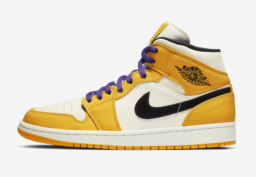 Air Jordan 1 Mid Lakers 852542-700å叿¥æ