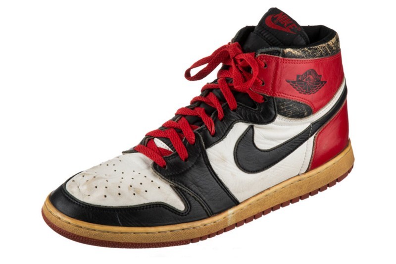 Michael Jordan 1985 å¹´å¯¦ç Air Jordan 1ãBlack Toeãå±éæè³£