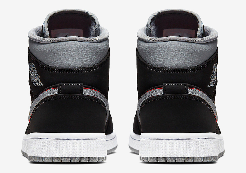 Air Jordan 1 Mid Black Grey Red 554724-060åå:registered:æ¥æ