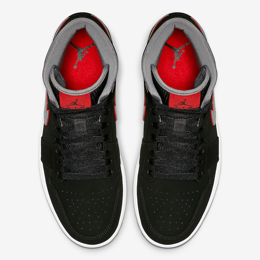 Air Jordan 1 Mid Black Grey Red 554724-060åå:registered:æ¥æ
