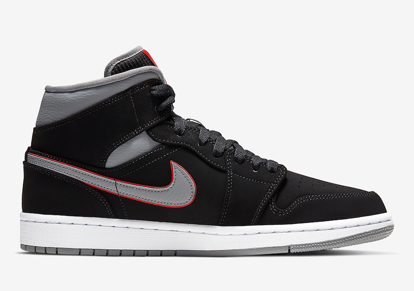 Air Jordan 1 Mid Black Grey Red 554724-060åå:registered:æ¥æ