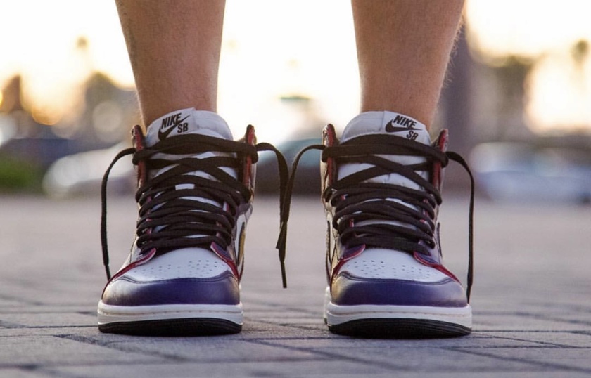 Nike SB Air Jordan 1 Lakers Courtç´«å¸é£å¸å¤§å¦éé»CD6578-507å叿¥æ