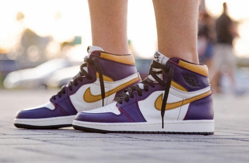Nike SB Air Jordan 1 Lakers Courtç´«å¸é£å¸å¤§å¦éé»CD6578-507å叿¥æ