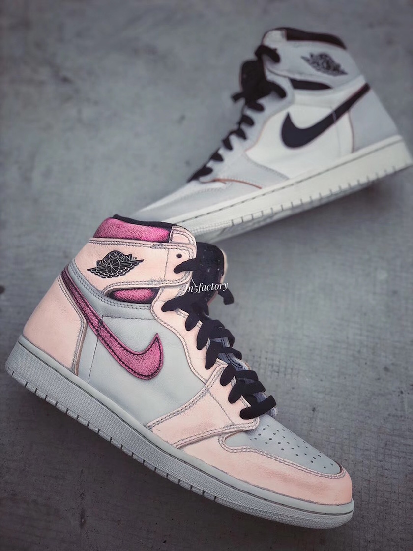 Air Jordan 1 Light Bone Crimson Tint Hyper Pink CD6578-006åå:registered:æ¥æ