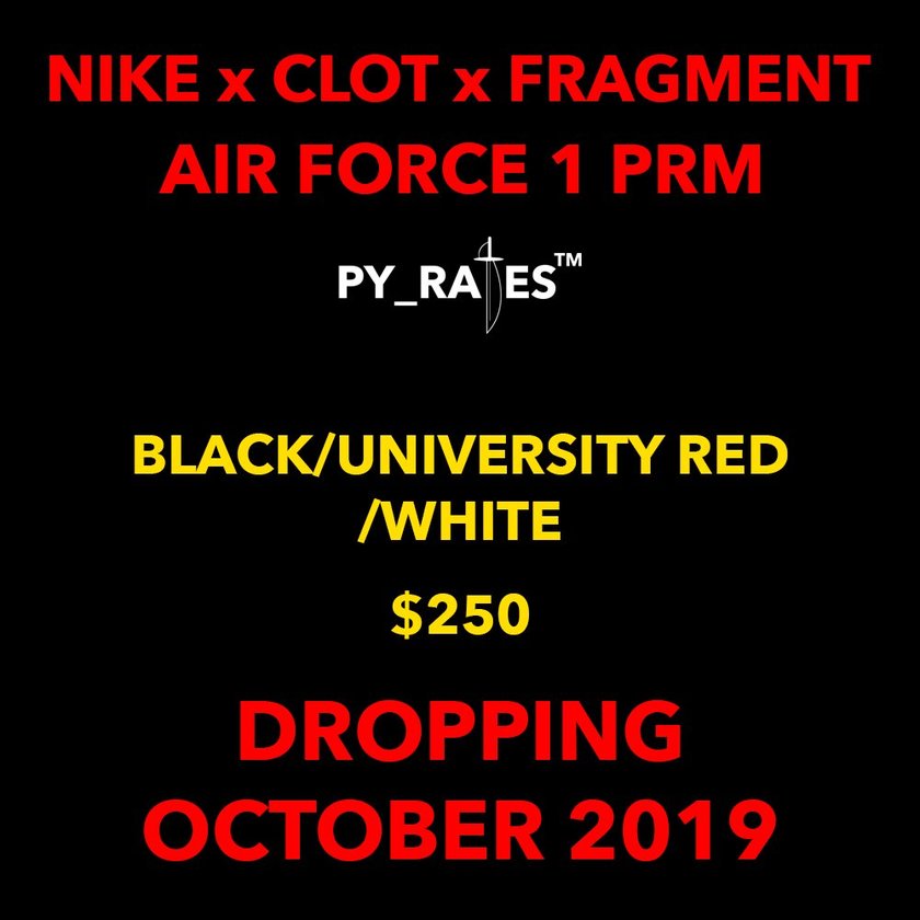 Fragment Clot Nike Air Force 1 Premium Black University Red Whiteå叿¥æ