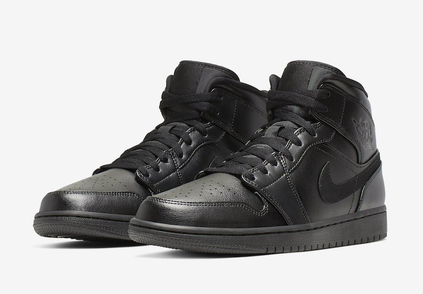 Air Jordan 1 Mid Triple Black 554724-090åå:registered:æ¥æ