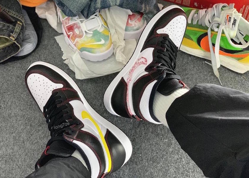 Air Jordan 1æ¼æ¥ç½è²é»è²å¨æé»è²å¤§å¦çº¢è²555088-170å叿¥æ