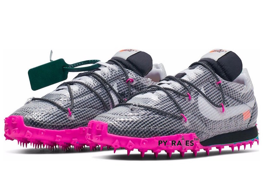 Off-White x Nike Waffle Racer紫红è²å叿¥æ