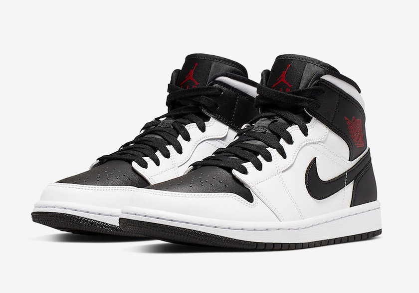 Air Jordan 1 Mid White Black Red BQ6472-101å叿¥æ